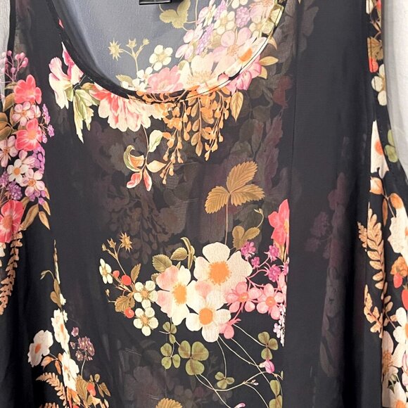 Torrid Floral Sheer Hi Low Chiffon Tank 2 2X 18/20 - Picture 4 of 5